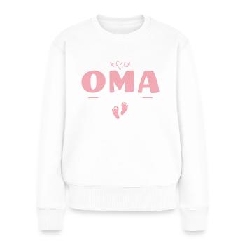 Oma seit 2025 Babyparty Geschenk - Frauen Premium Bio Pullover - Weiß - Vorne - Julia (174cm)