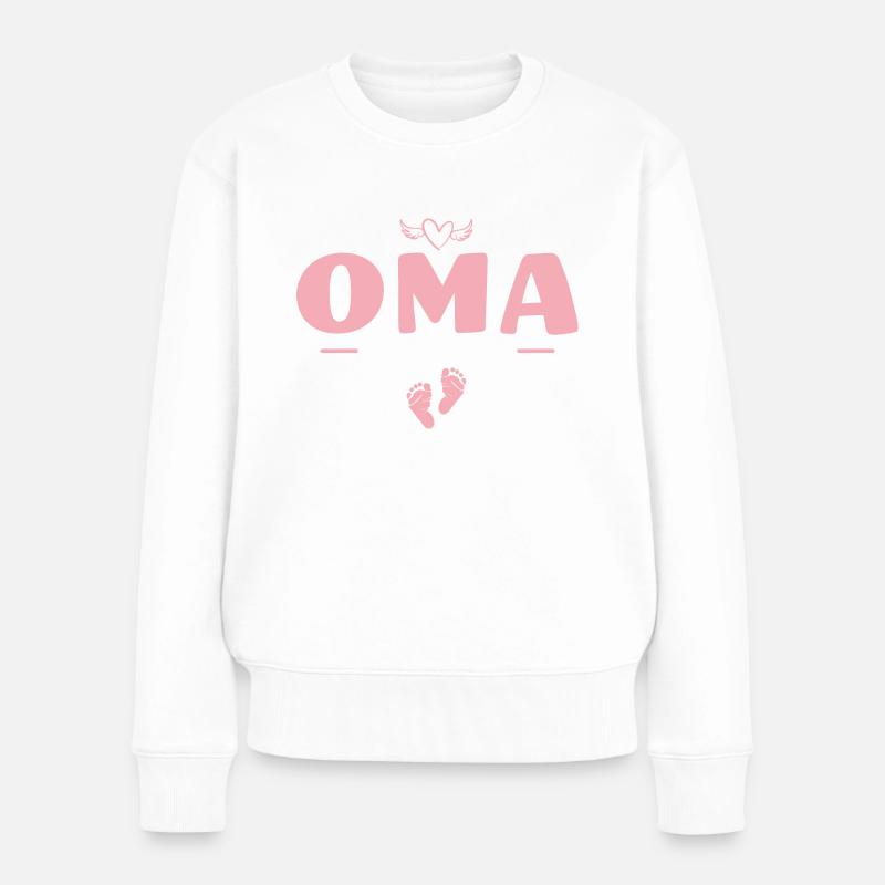 Oma seit 2025 Babyparty Geschenk - Frauen Premium Bio Pullover - Weiß