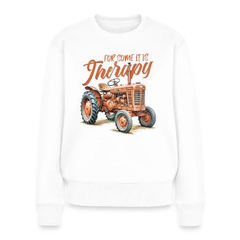 For Some It Is Therapy Tractor Lover Farmer - Women's Premium Organic Jumper - white - Front - Julia (174cm)