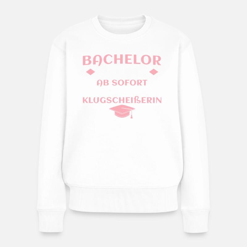 Bachelorprüfung bestanden Bachelor Abschluss 2025 - Frauen Premium Bio Pullover - Weiß