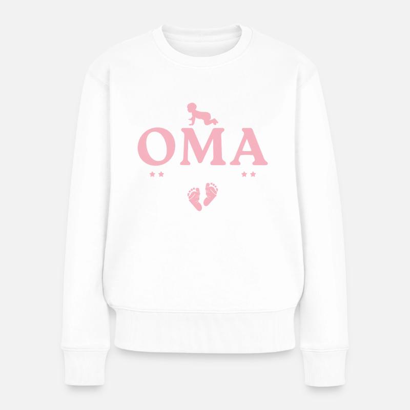 Werdende Oma 2026 Schwangerschaftsankündigung - Frauen Premium Bio Pullover - Weiß