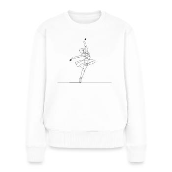 Balletttänzerin - Art Line - Frauen Premium Bio Pullover - Weiß - Vorne - Julia (174cm)