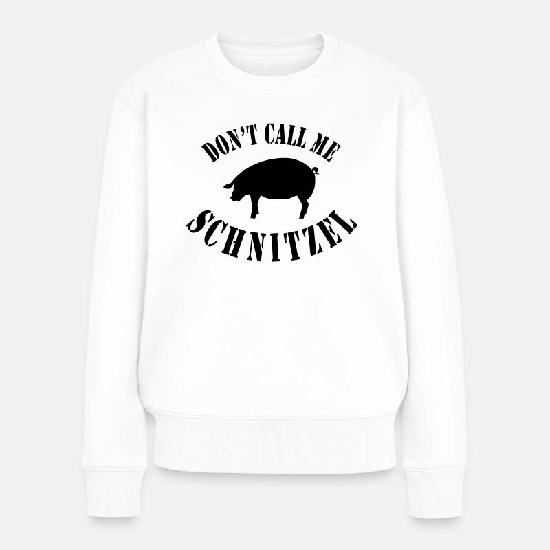 Don't call me Schnitzel - Frauen Premium Bio Pullover - Weiß