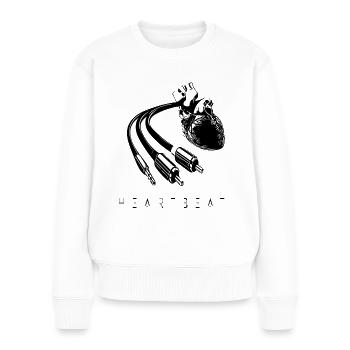 Battement de cœur - patteBLN - Pull Premium bio Femme - blanc - Devant - Julia (174cm)