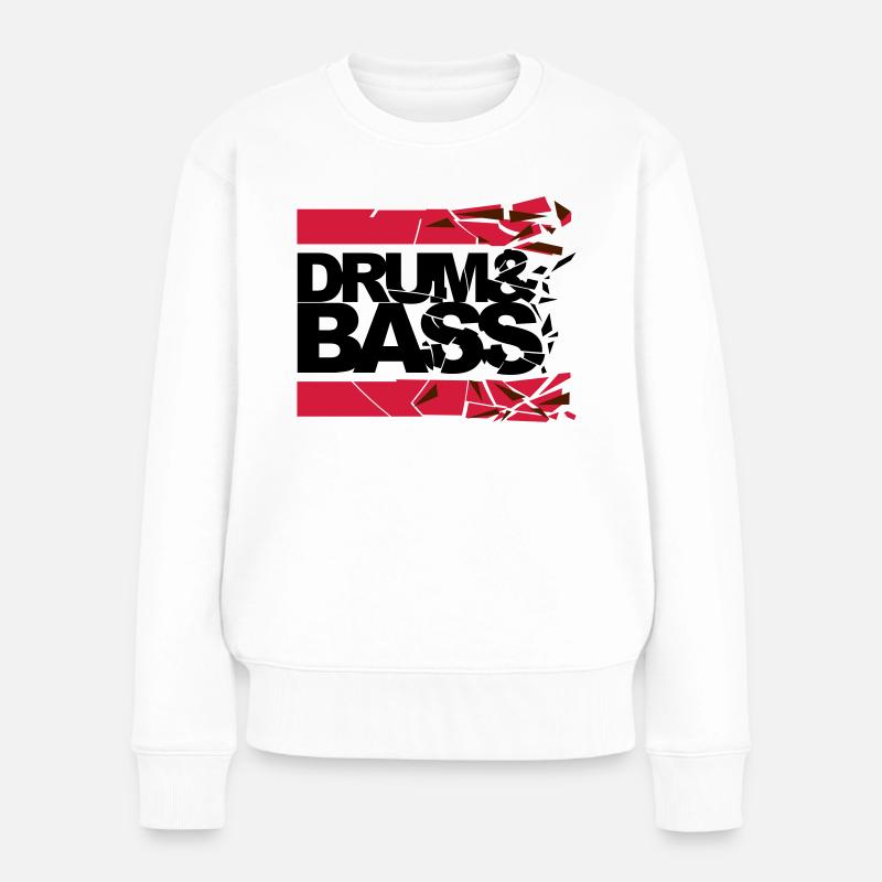 Drum 'n' Bass shattered 2 - Frauen Premium Bio Pullover - Weiß
