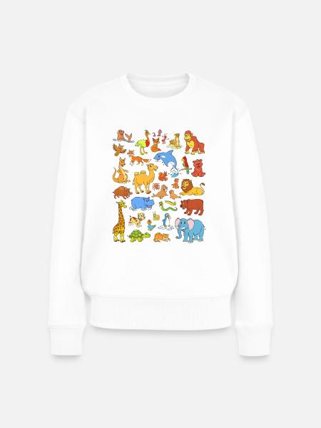 Tiere - Frauen Premium Bio Pullover - Weiß