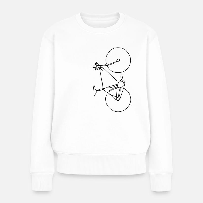 Fahrrad Radfahrer Geschenk - Frauen Premium Bio Pullover - Weiß