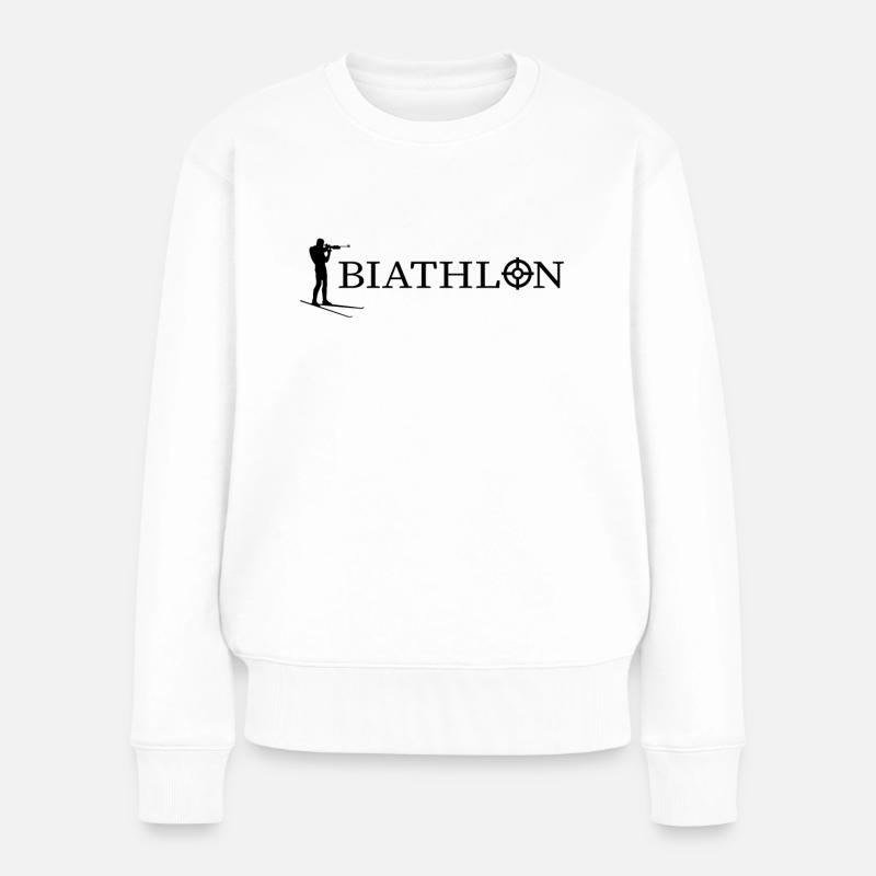 Biathlon Wintersport - Frauen Premium Bio Pullover - Weiß