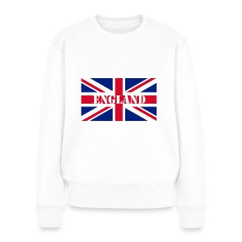 England Flagge - Frauen Premium Bio Pullover - Weiß - Vorne - Julia (174cm)