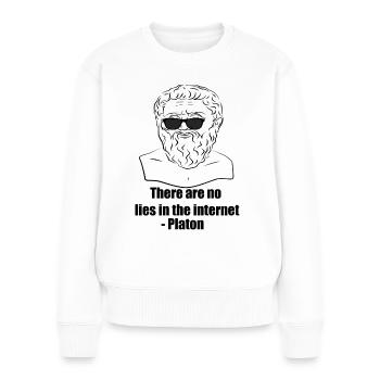 Platon - Frauen Premium Bio Pullover - Weiß - Vorne - Julia (174cm)