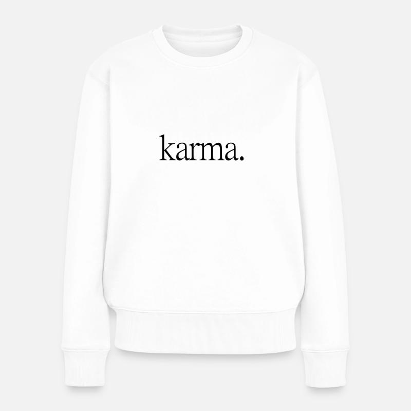 Karma - Frauen Premium Bio Pullover - Weiß
