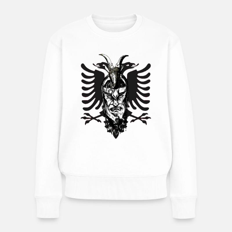 Skenderbeg Albanien Kosovo Geschenkidee - Frauen Premium Bio Pullover - Weiß