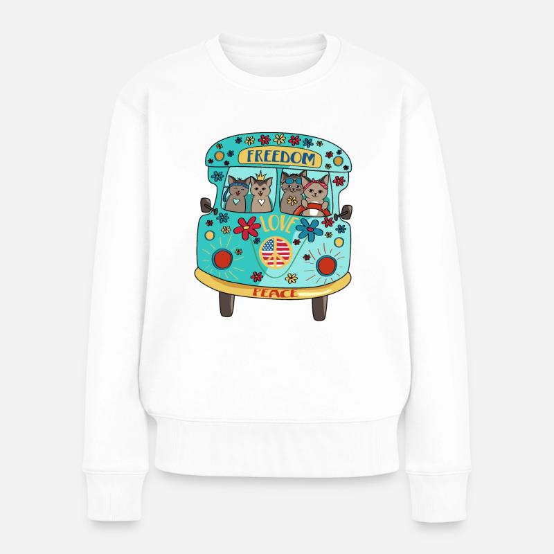 Camping-car Camping Bus - Pull Premium bio Femme - blanc