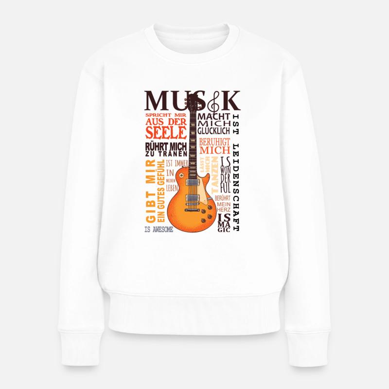 Musik Gitarre Leidenschaft lustige Geschenkidee - Frauen Premium Bio Pullover - Weiß