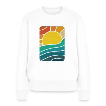 Mer Soleil Rayon de soleil Lumière du Soleil - Pull Premium bio Femme - blanc - Devant - Julia (174cm)