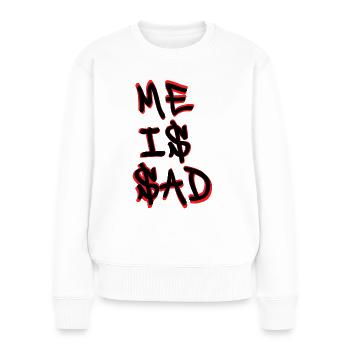 Me is sad - Frauen Premium Bio Pullover - Weiß - Vorne - Julia (174cm)