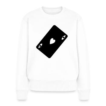 Coeur ace noir - Pull Premium bio Femme - blanc - Devant - Julia (174cm)