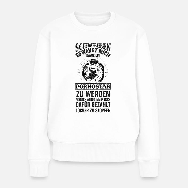 Schweißer Schweißen Metallbau Handwerker Brenner - Frauen Premium Bio Pullover - Weiß