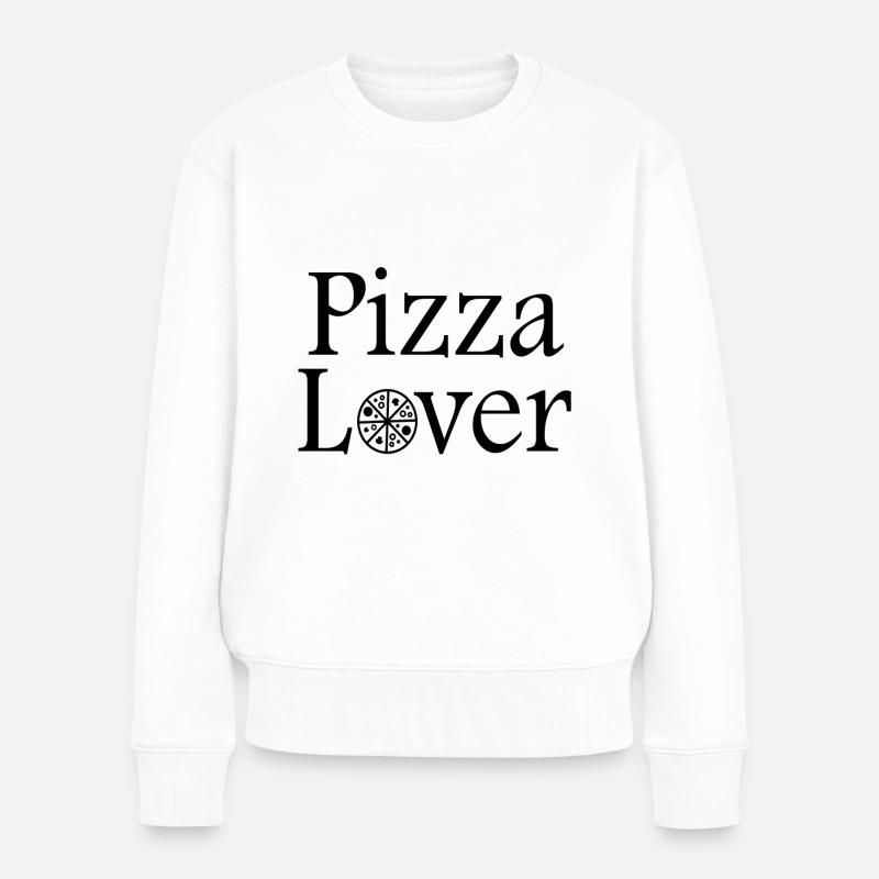 Pizza Lover - Frauen Premium Bio Pullover - Weiß
