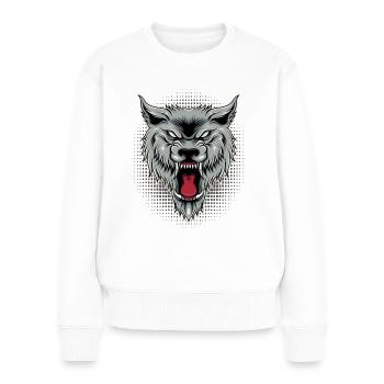 Loup sauvage | Meute de loups - Pull Premium bio Femme - blanc - Devant - Julia (174cm)