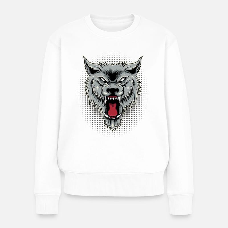 Wild wolf | Wolf pack - Women's Premium Organic Jumper - white