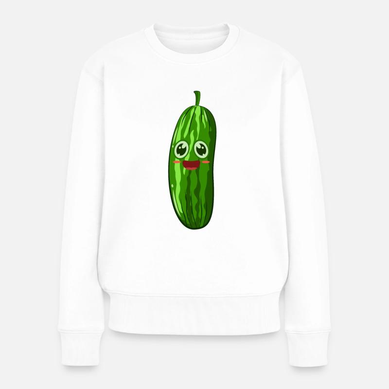 Gurke Gewürzgurke - Frauen Premium Bio Pullover - Weiß