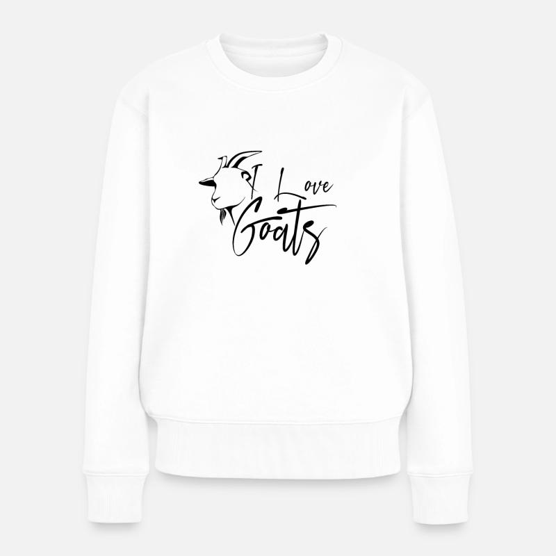 J'aime les chèvres chèvre domestique chèvre billy chèvre - Pull Premium bio Femme - blanc