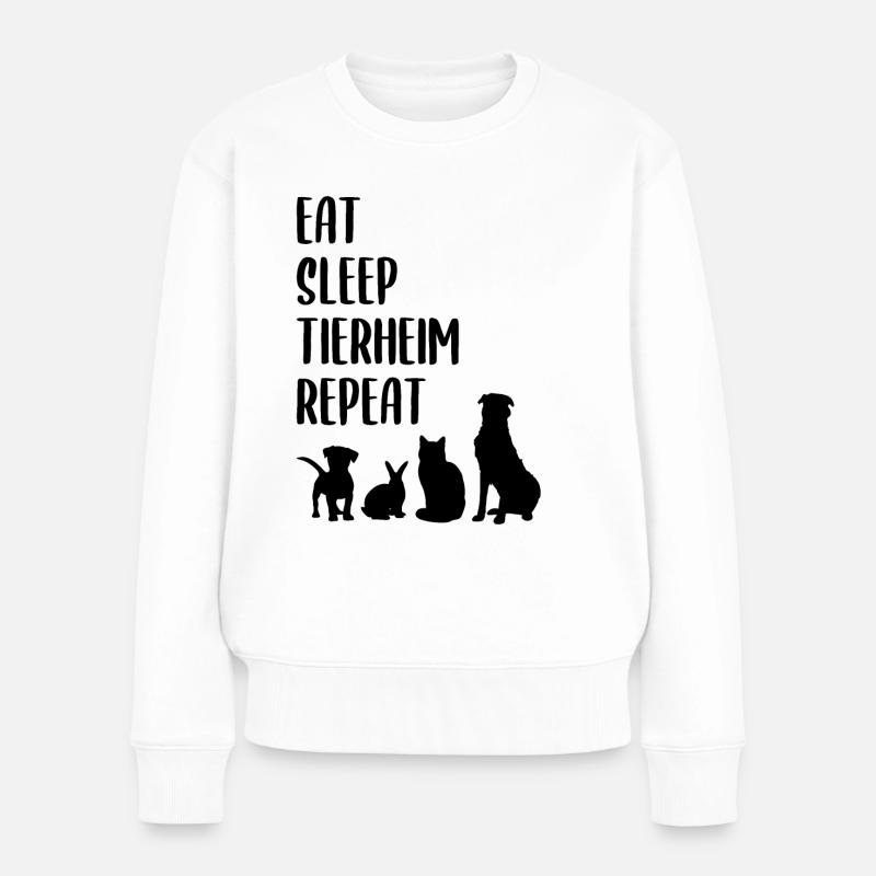 Tierheim Heimtiere Spruch Geschenk Tierschutz Tier - Frauen Premium Bio Pullover - Weiß