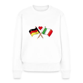 I love Italy Germany flag ensign heart - Women's Premium Organic Jumper - white - Front - Julia (174cm)