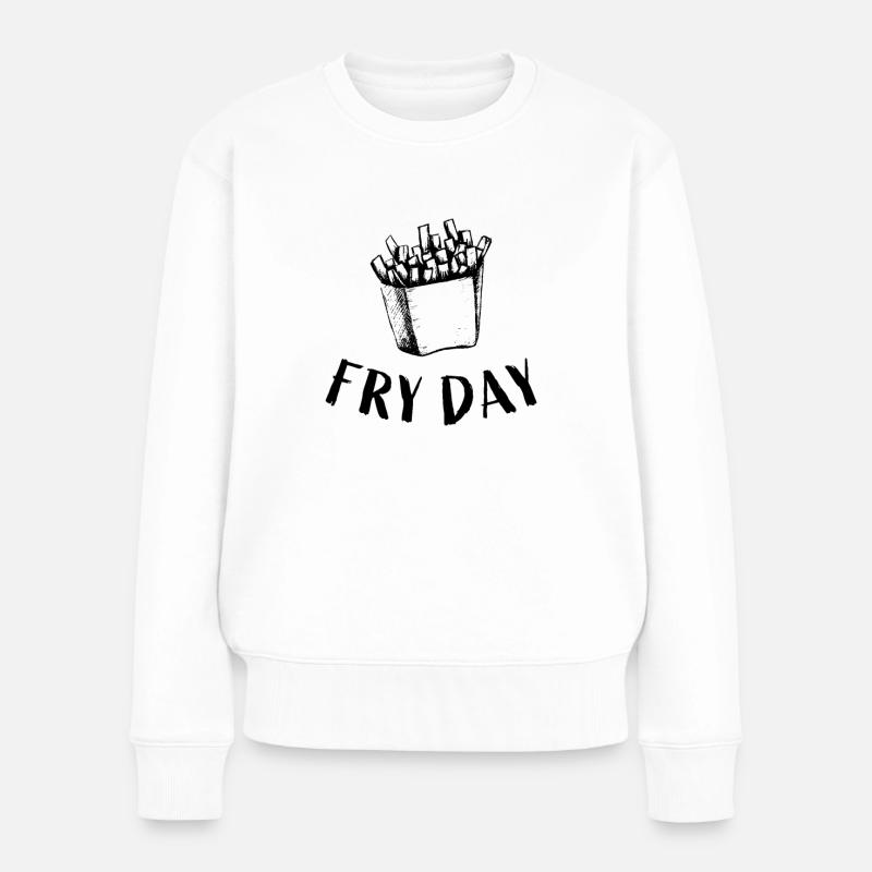 Fry Day - Frites du vendredi - Pull Premium bio Femme - blanc