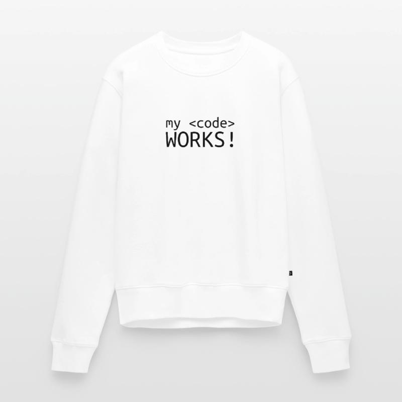 My code does programming computer science Women's Premium Organic Jumper