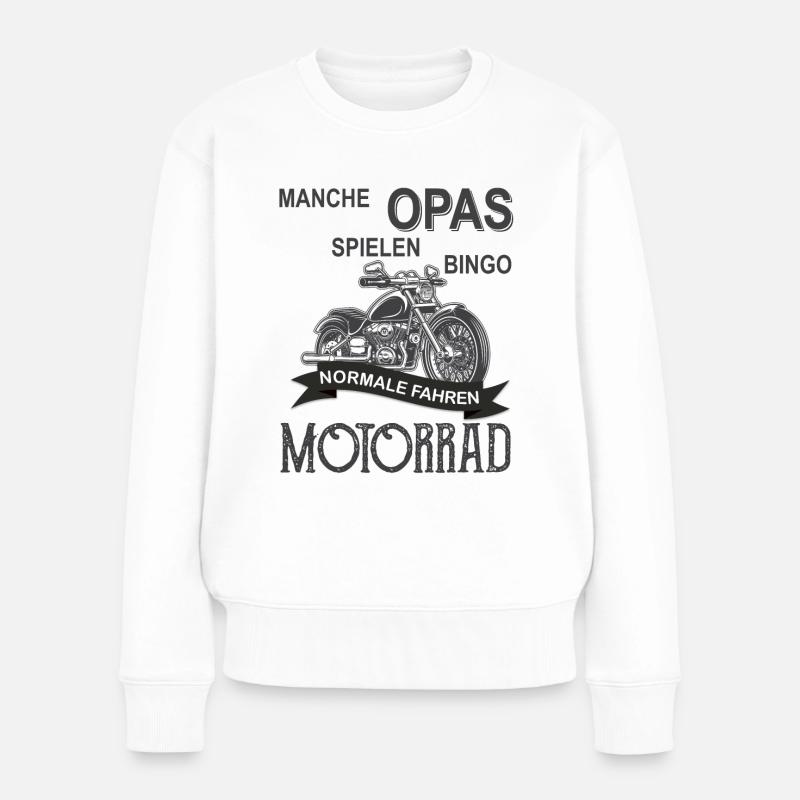 Opa Motorrad - Frauen Premium Bio Pullover - Weiß