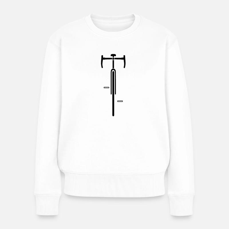 Rennrad Front Silhouette - Frauen Premium Bio Pullover - Weiß