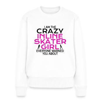crazy inline skater girl - Women's Premium Organic Jumper - white - Front - Julia (174cm)