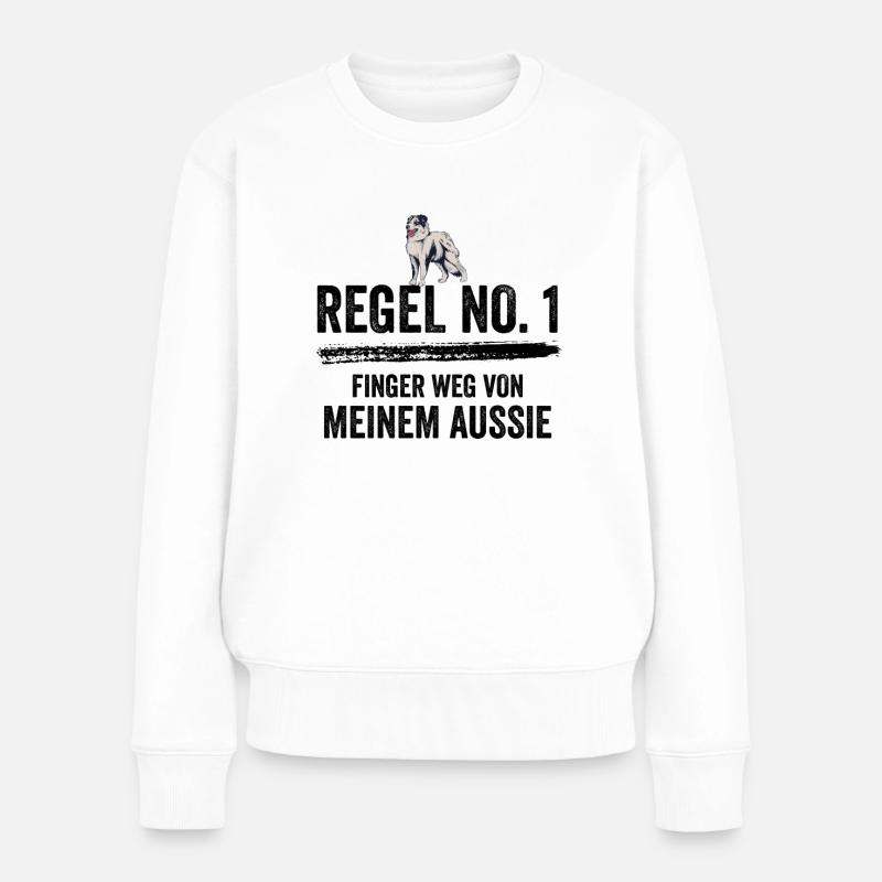 Australian Shepherd Hund Aussie Hundebesitzer Gesc - Frauen Premium Bio Pullover - Weiß