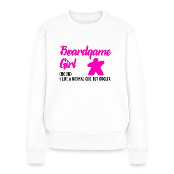boardgame girl - Frauen Premium Bio Pullover - Weiß - Vorne - Julia (174cm)