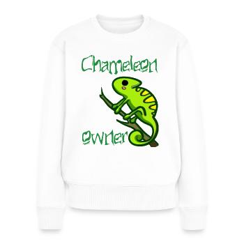 propriétaire de caméléon - Pull Premium bio Femme - blanc - Devant - Julia (174cm)