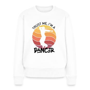 crois moi je suis danseur - Pull Premium bio Femme - blanc - Devant - Julia (174cm)