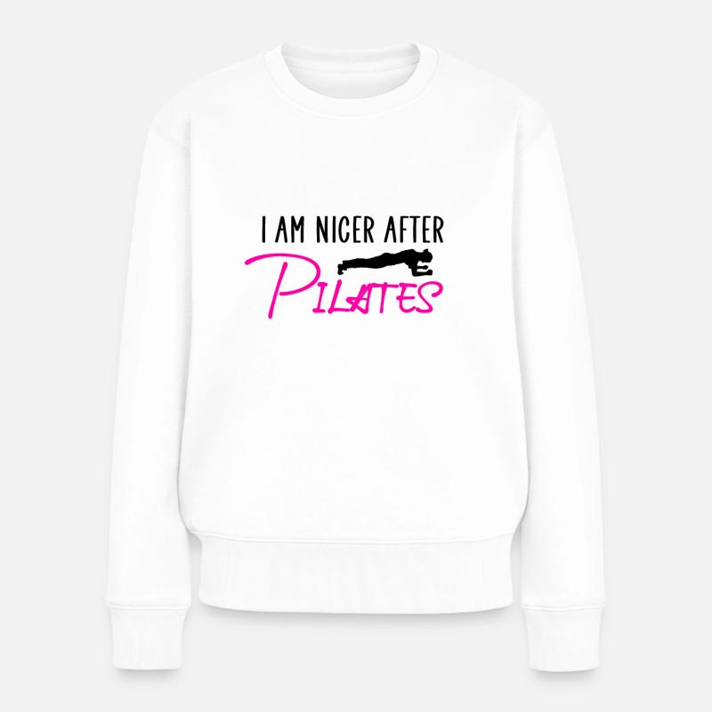 I am nicer after pilates - Pull Premium bio Femme - blanc