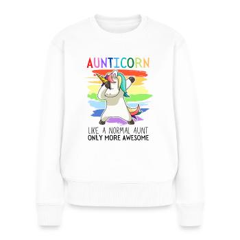Dabbendes Einhorn Aunticorn Dabbing Unicorn Tante - Frauen Premium Bio Pullover - Weiß - Vorne - Julia (174cm)