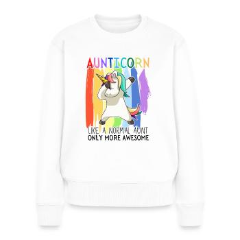 Aunticorn Dabbendes Einhorn Dabbing Unicorn Tante - Frauen Premium Bio Pullover - Weiß - Vorne - Julia (174cm)