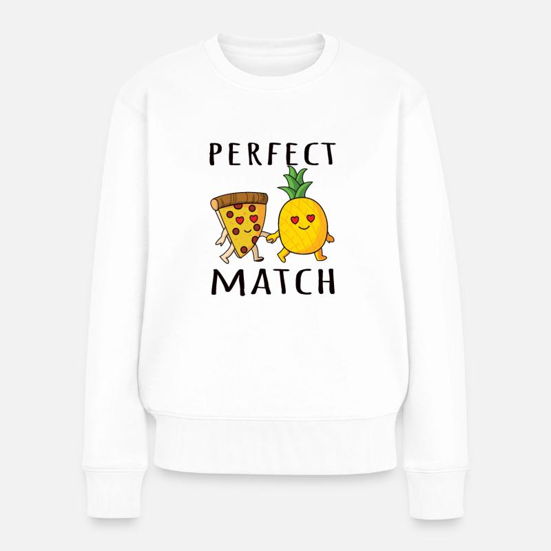 Pizza Hawaii Ananas Pizza Essen - Frauen Premium Bio Pullover - Weiß