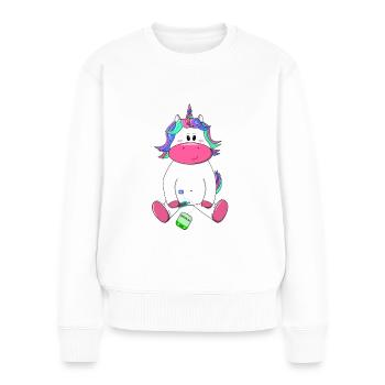 Diacorn - Frauen Premium Bio Pullover - Weiß - Vorne - Julia (174cm)