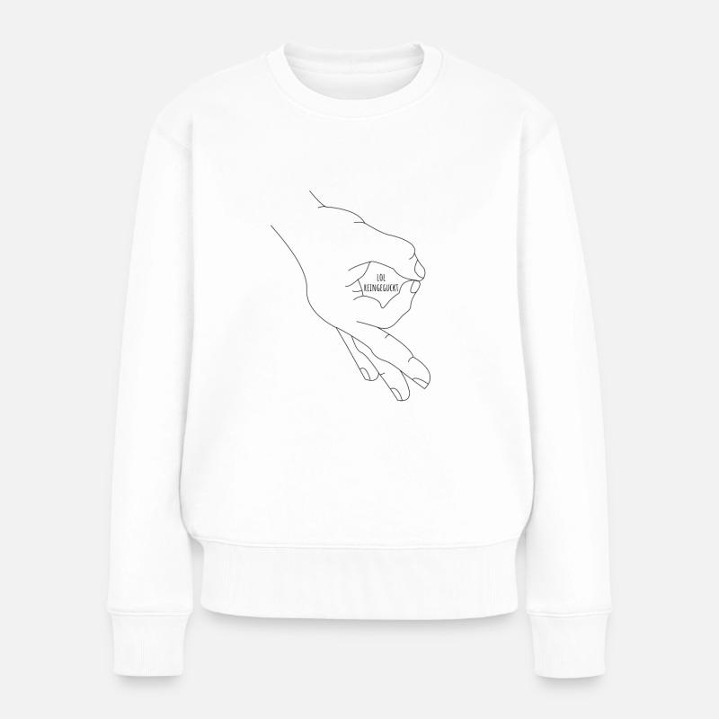 Reingeschaut Reingeguckt Retro Meme - Frauen Premium Bio Pullover - Weiß