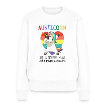 Aunticorn Dabbendes Unicorn Dabbing Unicorn Aunt - Women's Premium Organic Jumper - white - Front - Julia (174cm)