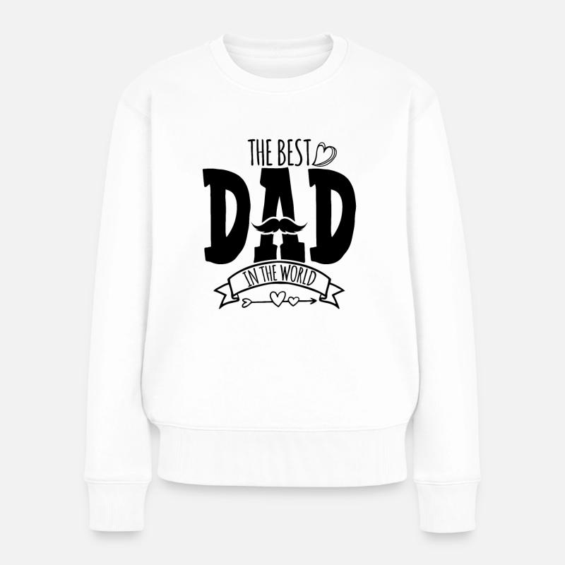 Vatertag Geschenk Bester Papa - Frauen Premium Bio Pullover - Weiß