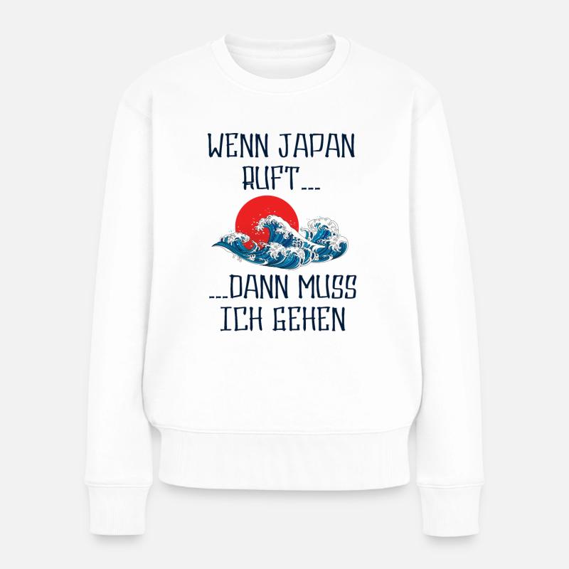 Japan - Frauen Premium Bio Pullover - Weiß