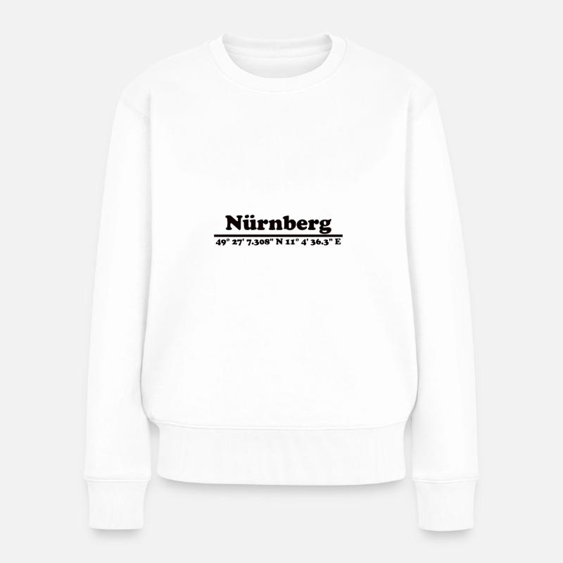 Nürnberg Koordinaten - Frauen Premium Bio Pullover - Weiß