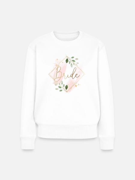 Pink Eukalyptus - Bride - Frauen Premium Bio Pullover - Weiß