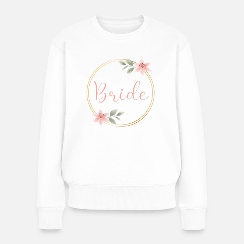 Pink Eukalyptus - Bride - Frauen Premium Bio Pullover - Weiß